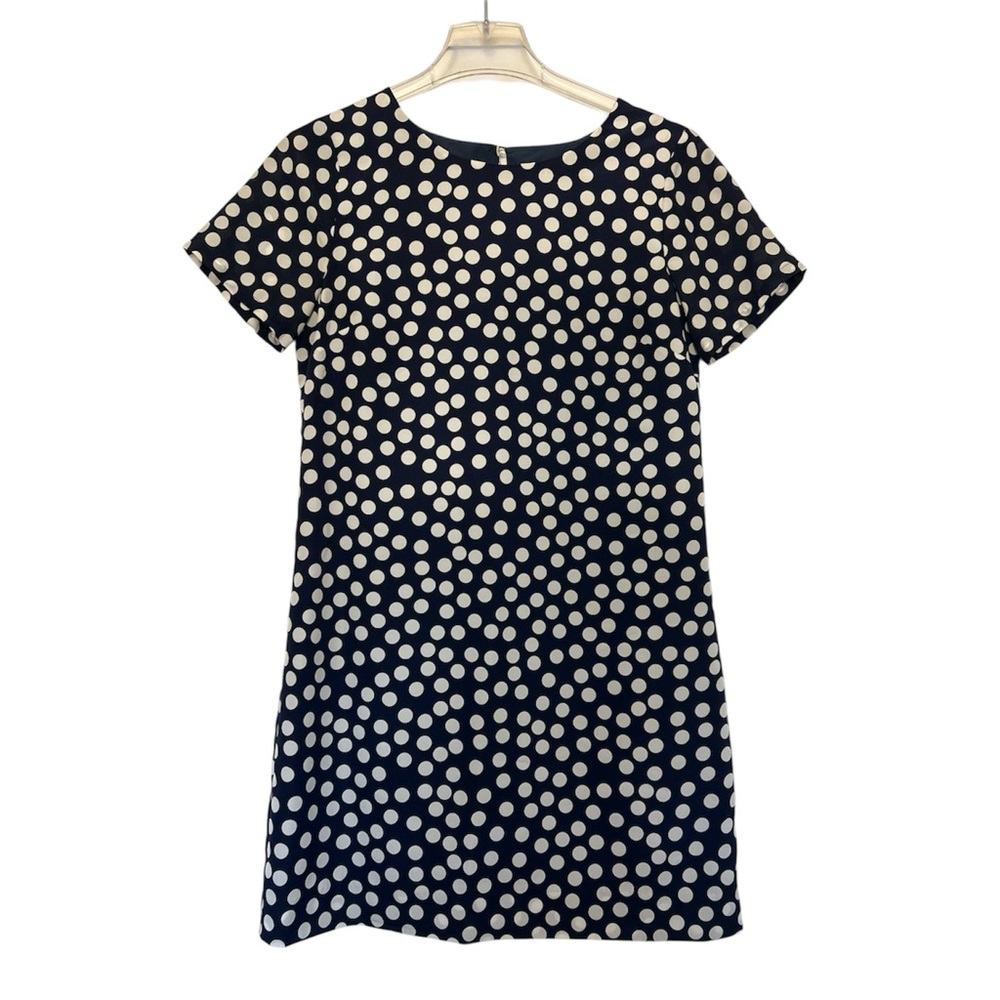 J. Crew Navy and White Polka Dot Mini Dress